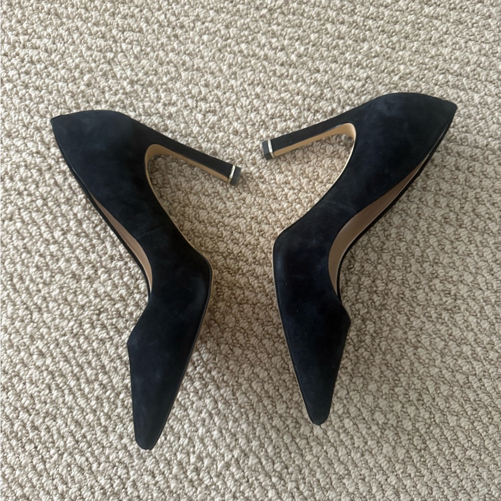 White House Black Market Black Suede Pointed Pumps - Picture 3 of 7